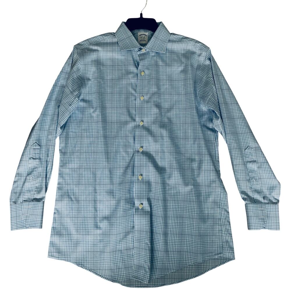 Brooks Brothers Button Down Long Sleeve Blue Checkered Shirt NWOT Supima Cotton